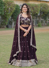 Preferable Lehenga Choli in Wine Colour
